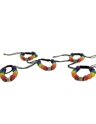 Pride - Pulsera Con Ojo Turco Y Bandera Lgbt