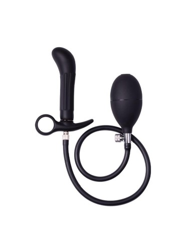 Plug Anal Inflable Con Bomba Negro