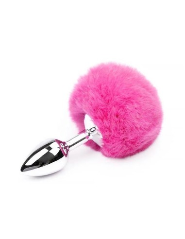 Plug Anal Con Pompón Rosa Talla S