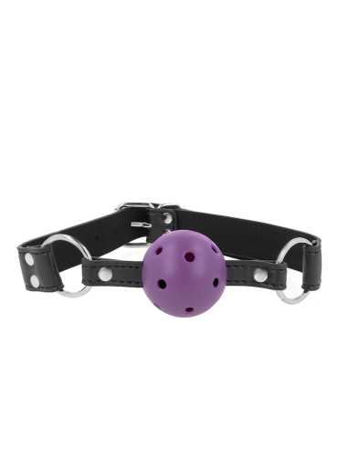 Kink - Mordaza De Bola 4 Cm Transpirable Con Doble Remache Morado 62 X 2.5 Cm Ajustable 42-58 Cm