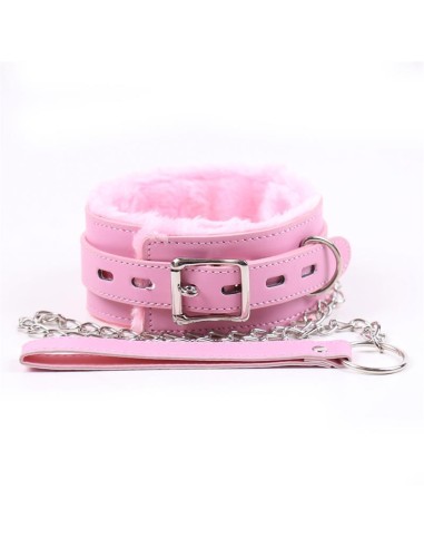 Collar Con Correa Rosa Pastel