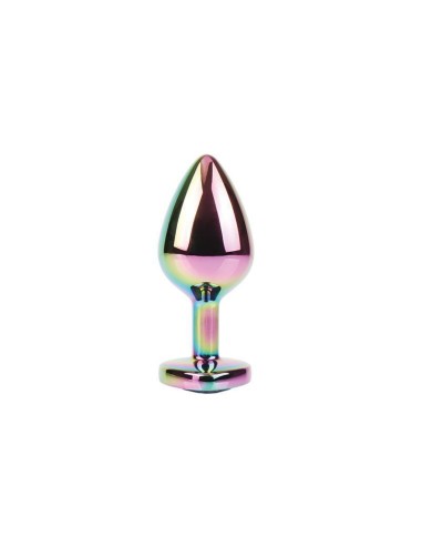 Rainbow Heart Plug Anal Multicolor Con Joya Talla M