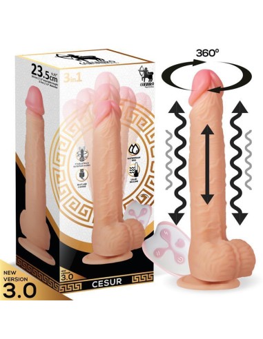 Dildo Realista Rotación Cesur Versión 2.0 , Movimiento Telescópico Y Control Remoto Usb