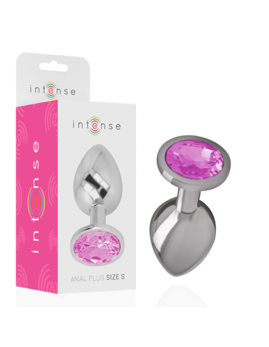 Intense - Plug Anal Metal Aluminio Con Cristal Rosa Talla S