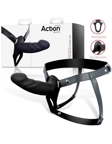 Arnés Strap-on Con Dildo Hueco Silicona Premium Talla S Negro