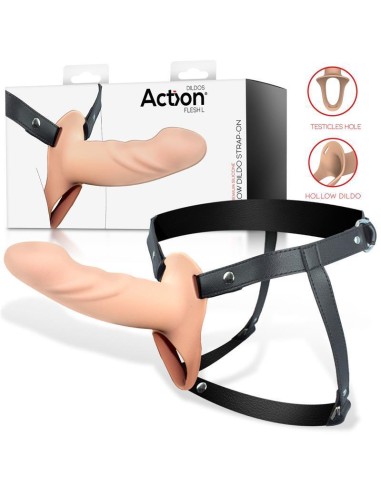 Arnés Strap-on Con Dildo Hueco Silicona Premium Talla L