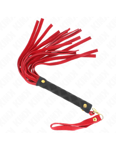 Kink - Látigo Mini Piel De Ante Rojo 30 Cm