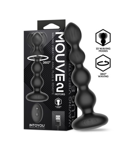 Mouve Plug Anal Con Waving Y Vibración Con Control Remoto 2 Motores