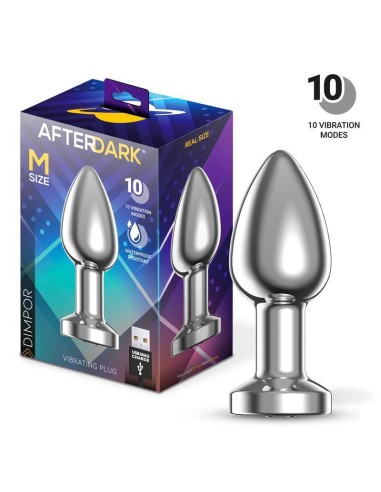 Dimpor Plug Anal Cromado Con Vibración Usb Magnético Talla M