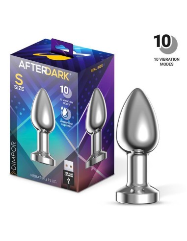 Dimpor Plug Anal Cromado Con Vibración Usb Magnético Talla S