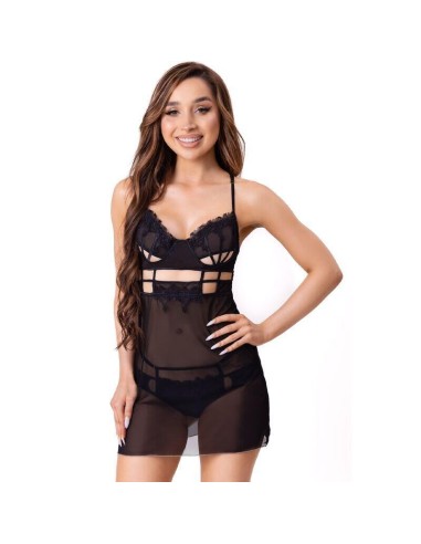 Livco Corsetti Fashion - Maia 20247 Babydoll + Tanga Negro S/m