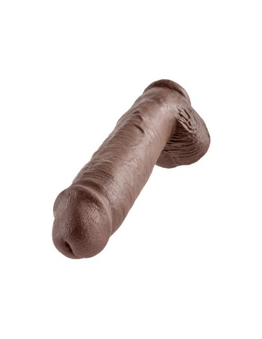 King Cock Pene Con Testículos De 11 - Color Marrón