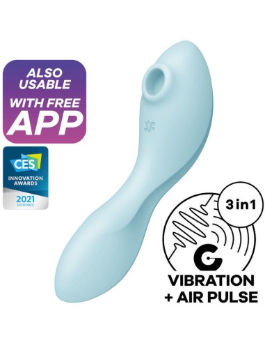 5 Estimulador Y Vibrador Satisfyer Curvy Trinity  - Azul