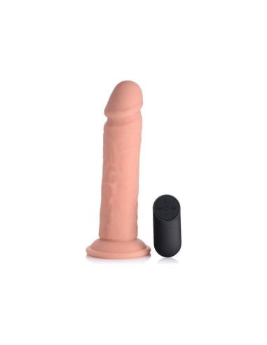 Pene 20 Cm  Silicona Control Remoto Vibrante  - Flesh