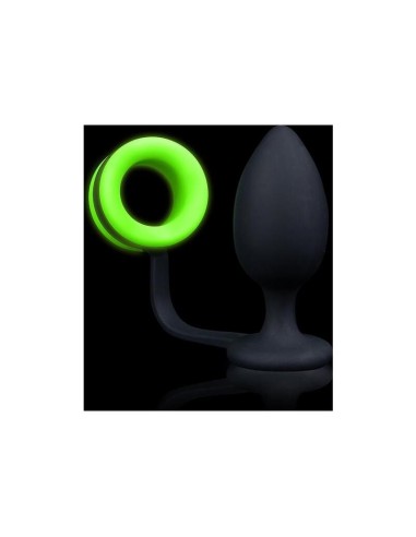 Ouch! - Anillo Para El Pene Con Plug Anal- Glow In The Dark