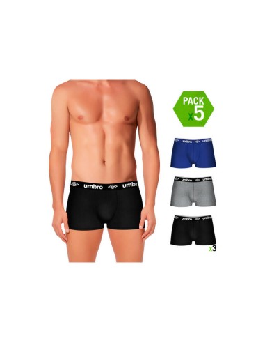 Set De 5 Boxers Umbro Multicolor Negro/gris/azul Talla M