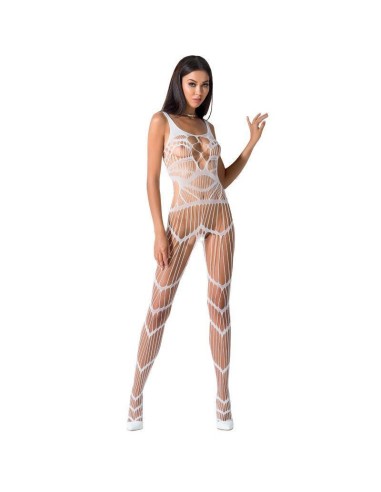 Passion - Woman Bs058 Bodystocking Blanco Talla Unica