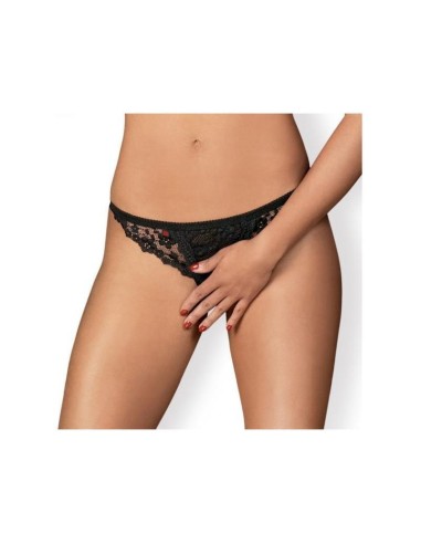 Letica Tanga Abierto Negro Talla (interno):s/m