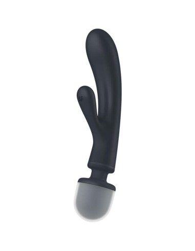 Masajeador Vibrador Satisfyer  Triple Lover  Rabbit Gris