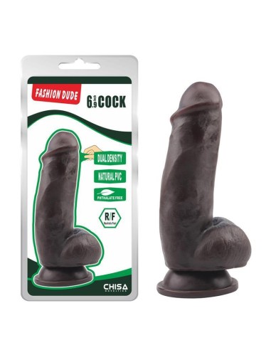 Dildo Dual Density Fashion Dude 17.5 X 4.9 Cm Marron