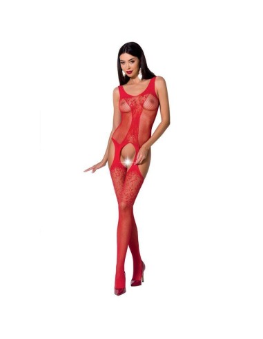 Passion - Woman Bs072 Bodystocking Talla Unica Rojo