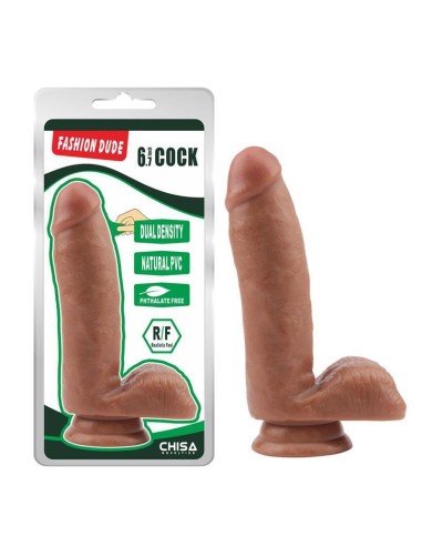 Dildo Dual Density Fashion Dude 17 X 3.6 Cm Bronceado