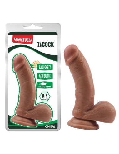 Dildo Dual Density Fashion Dude 17.5 X 4.1 Cm Bronceado