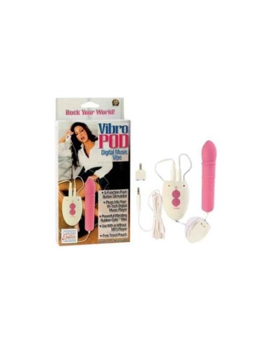 Vibro Pod Digital Music Vibrador 8 Funciones, Rosa