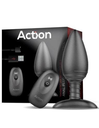 Asher Plug Anal Con Control Remoto Usb Magnético Negro