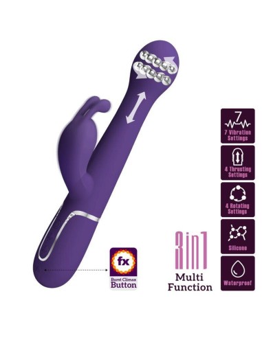 Pretty Love - Dejon Vibrador Rabbit 3 En 1 Multifunción Morado