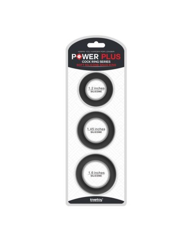 Pack De 3 Anillos Para El Pene Power Plus Negro