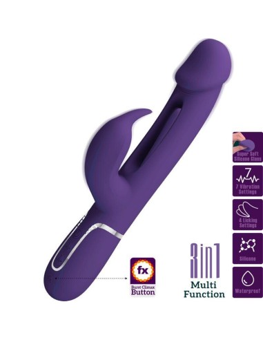 Pretty Love - Kampas Vibrador Rabbit 3 En 1 Multifunción Con Lengua Violeta