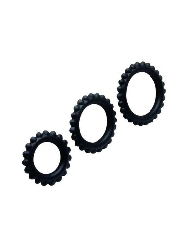 Baile - Titan Set 3 Pcs Cock Ring Black 2.8 + 2.4 + 1.9 Cm