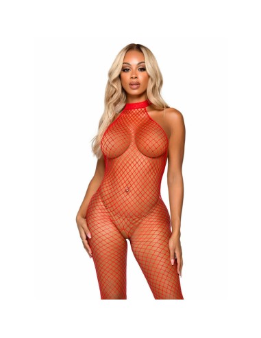 Leg Avenue - Le Frivole Bodystocking - Cuello Racer Talla Unica Rojo