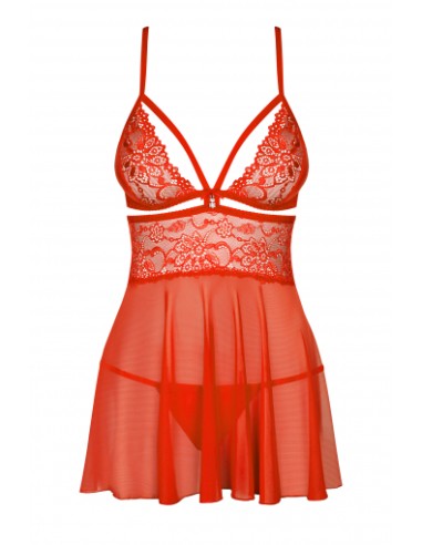 Babydoll Y Tanga Color Rojo Talla (interno):s/m