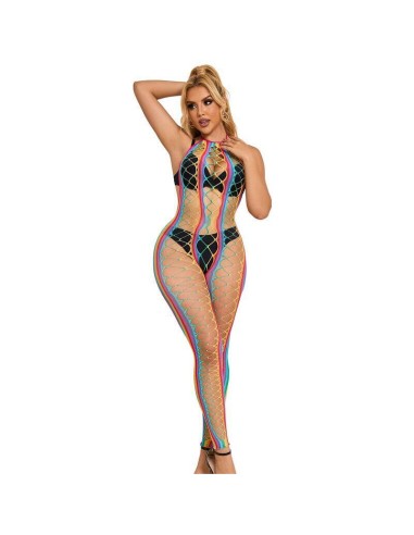 Subblime - 952358 Bodystocking De Rejilla Cuello Halter Arcoiris Talla única