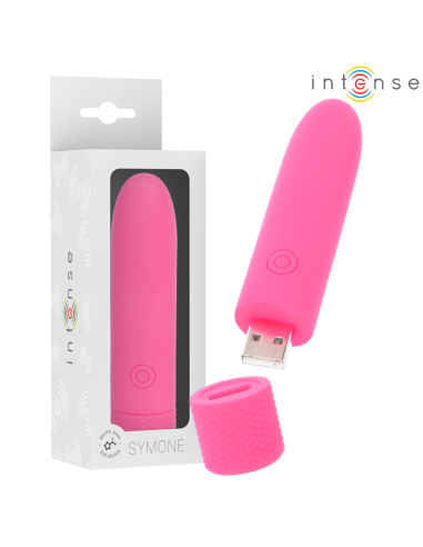 Intense - Symone Bala Vibradora Recargable Por Usb 8 Vibraciones Rosa 10 X 2.2 Cm