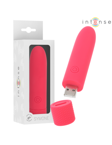 Intense - Symone Bala Vibradora Recargable Por Usb 8 Vibraciones Rojo 10 X 2.2 Cm