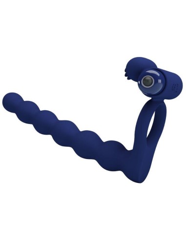 Pretty Love - Ajmal Anillo Vibrador Con Plug Azul