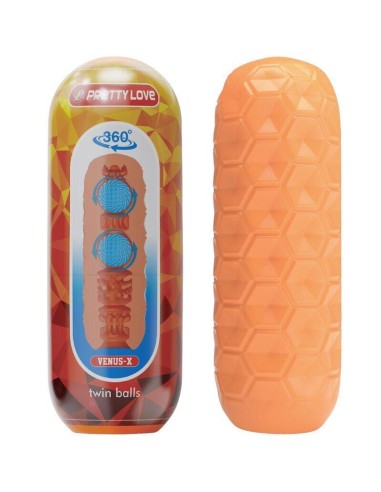 Pretty Love - Twin Balls Masturbador Masculino Naranja