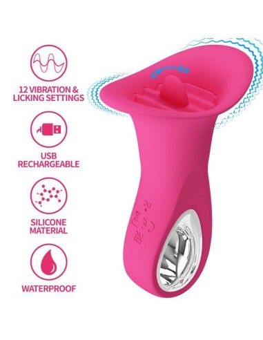 Pretty Love - Clyde Vibrador Oral Lengua Vibradora 12 Vibraciones Rosa