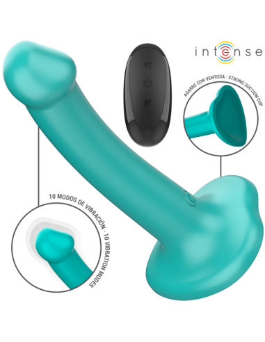 Intense - Katie Vibrador Con Ventosa 10 Vibraciones Azul Oscuro Control Remoto