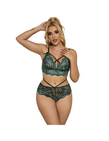 Subblime - 954086 Sujetador + Panties Encaje Verde S/m