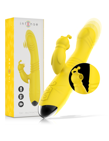 Intense - Toky Vibrador Multifunción Recargable Up & Down Con Estimulador De Clitoris Amarillo