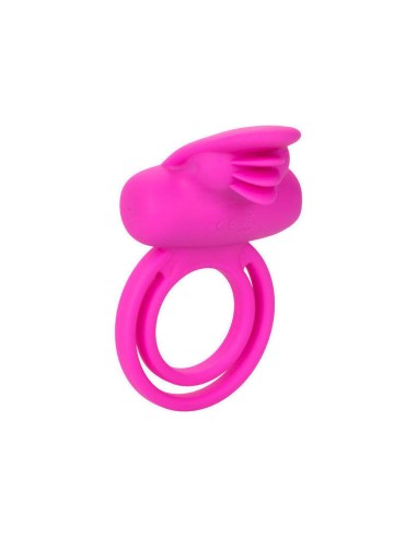 Calex Dual Clit Flicker Enhancer Doble Anillo Vibrador De Silicona Rosa