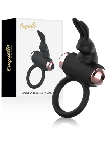 Coquette Toys - Cock Ring Anillo Vibrador Negro / Gold