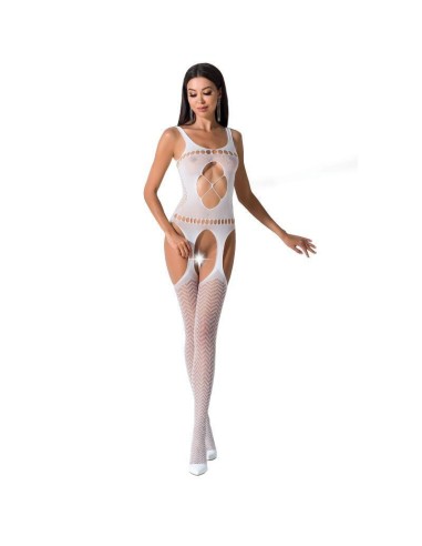 Passion - Woman Bs057 Bodystocking Blanco Talla Unica