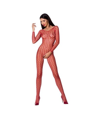 Passion - Woman Bs068 Bodystocking Rojo Talla Unica