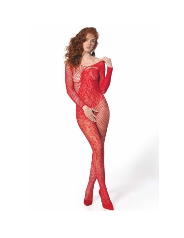 Passion - Bs 107 Bodystocking Rojo Talla única