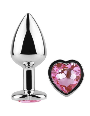 Secretplay - Metal Butt Plug Corazón Fucsia Talla S 7 Cm